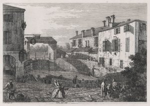 Le Porte Del Dolo (The Locks of Dolo)、シリーズ Vedute (Views) から 作： Canaletto (Giovanni Antonio Canal)