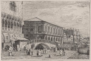 ル・プレストン。 V. (The Prison, Venice])、シリーズ Vedute (Views) より 作： Canaletto (Giovanni Antonio Canal)