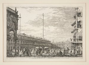Le Procuratie Nuove e S. Zimian V. (The Procuratic Nuove and the Church of San Geminiano, Venice) シリーズ Vedute (Views) より 作： Canaletto (Giovanni Antonio Canal)