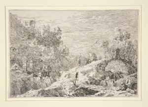 Vedute（ビュー）からの5つの橋のある山の風景 作： Canaletto (Giovanni Antonio Canal)