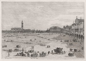広報？ della Valle (Prato della Vale)、シリーズ Vedute (Views) から 作： Canaletto (Giovanni Antonio Canal)