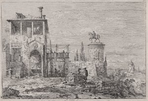シリーズVedute（Views）の騎馬記念碑 作： Canaletto (Giovanni Antonio Canal)