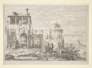 シリーズVedute（Views）の騎馬記念碑 作： Canaletto (Giovanni Antonio Canal)