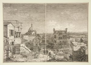 シリーズVedute（Views）の碑文のある家[および] Perstyleのある家 作： Canaletto (Giovanni Antonio Canal)
