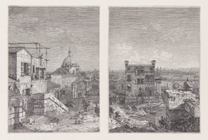 シリーズVedute（Views）の碑文のある家 作： Canaletto (Giovanni Antonio Canal)