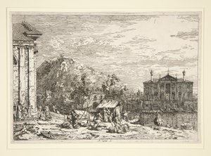 シリーズVedute（Views）のDoloの市場 作： Canaletto (Giovanni Antonio Canal)
