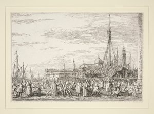 シリーズVedute（Views）のMoloの市場 作： Canaletto (Giovanni Antonio Canal)