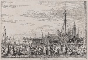 シリーズVedute（Views）のMoloの市場 作： Canaletto (Giovanni Antonio Canal)