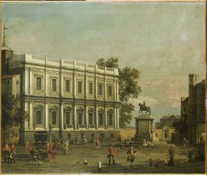 ホワイトホールの建物のカプリッチョ、1754年頃 作： Giovanni Antonio Canal