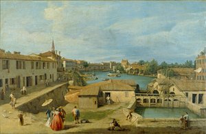 ブレンタ運河のドロの眺め、c1725-1729 作： Canaletto