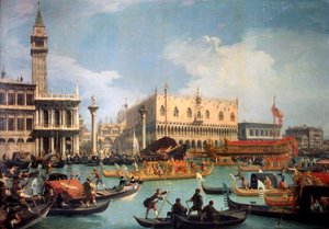 ブッチェントロスは、ドージェ宮殿の桟橋に戻ります、1730年代。 作： Giovanni Antonio Canal