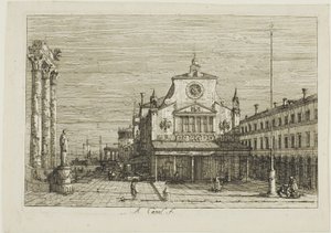 Vedute の S. Giacomo di Rialto の想像図 作： Canaletto