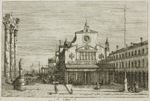 Vedute の S. Giacomo di Rialto の想像図 作： Canaletto