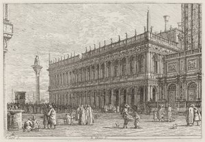ラ・リブレリア。 V. [左上]、1742 年以前。 作： Canaletto