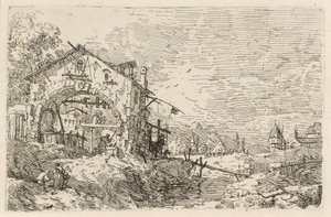 井戸の女のいる風景 作： Canaletto