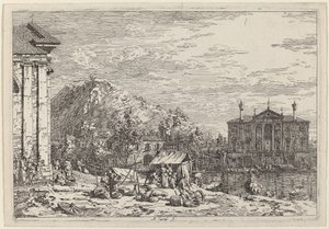 ドロの市場、c。 17351746。 作： Canaletto