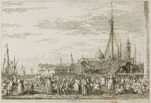 ヴェドゥテより「モロの市場」 作： Canaletto