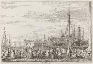 モロの市場[左上]、c。 17351746。 作： Canaletto