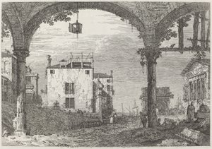 ランタンのあるポルティコ、c。 17351746。 作： Canaletto