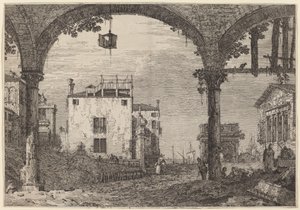 ランタンのあるポルティコ、c。 17351746。 作： Canaletto