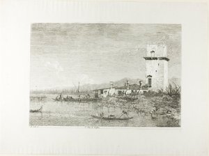 ヴェデューテのマルゲーラの塔 作： Canaletto