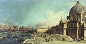サンタマリアデッラサルーテ教会があるヴェネツィアの大運河の入り口 作： Giovanni Antonio Canal