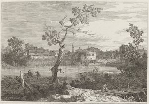 川岸の町の眺め、c。 17351746。 作： Canaletto