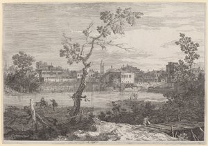 川岸の町の眺め、c。 17351746。 作： Canaletto