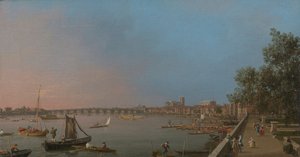 サマセット ハウスのテラス付近から見たウェストミンスター 作： Canaletto