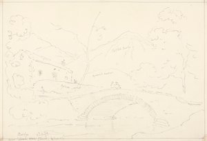 8 月 2 日、スケール ヒルのロウズウォーター教会近くの橋 作： Capt. Thomas Hastings