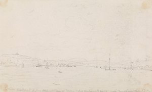 カウズ ロードステッド、1826 年 6 月 6 日、「ファルコン」から、ヤーボロー卿のヨットが進水した日 作： Capt. Thomas Hastings