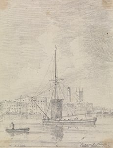 1816 年 10 月、ロンドン橋近くのテムズ川の船
