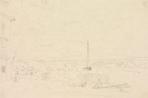 川の風景のスケッチ、ワイト島 作： Capt. Thomas Hastings