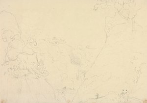 峡谷の道のスケッチ