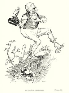 ディケンズのキャラクター。老いた狂紳士（リトグラフ 作： Captain Edward Henry Handley Read