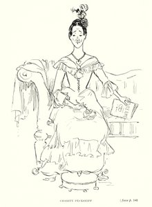 ディケンズのキャラクターCharity Pecksniff（リトグラフ 作： Captain Edward Henry Handley Read