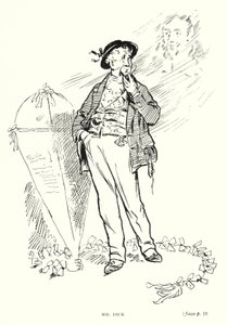ディケンズのキャラクターミスター・ディック（リトグラフ 作： Captain Edward Henry Handley Read