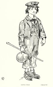 ディケンズのキャラクターオリバー・ツイスト（リトグラフ 作： Captain Edward Henry Handley Read
