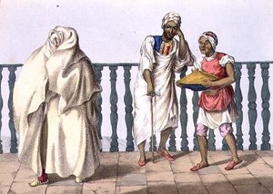 トリポリの衣装、M.ガウチ（fl.1810-46）が彫った「北アフリカ旅行記」のプレート2（1821年、リトグラフ版 作： Captain George Francis (after) Lyon