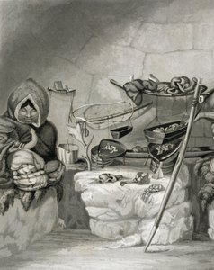エドワードフランシスフィンデン（1791-1857）パブによって刻まれたエスキモーの雪小屋、冬の島1822年の内部。ジョン・マレー、1824