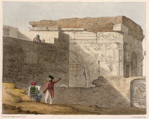 ジョージハーレー（1791-1871）1821によって彫刻された「北アフリカの旅の物語」からのトリポリンアーチ、トリポリ、プレート4 作： Captain George Francis Lyon