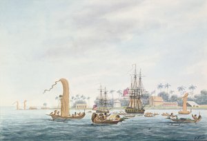 ポイントビーナス、オタハイテ島、1792年 作： Captain George Tobin