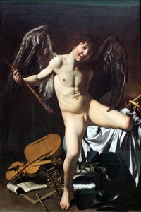 ドイツ語：Amor als Sieger Amor Vincit Omnia 作： カラヴァッジョ