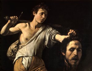 イタリア語  Davide con la testa di Golia ダヴィデとゴリアテの頭