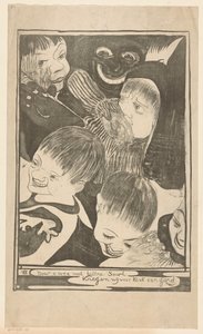 子供の頭とニヤリ顔 作： Carel Adolph Lion Cachet