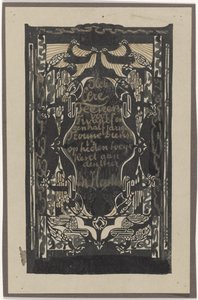 接着剤とゼラチンの工場での 12 年半の忠実なサービスの際の証明書のデザイン 作： Carel Adolph Lion Cachet