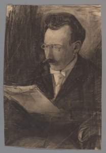 読書をしている男性の肖像画 作： Carel Adolph Lion Cachet
