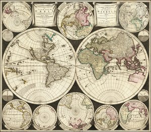 カロルス・アラードによる1696年の世界地図 作： カレル・アラード