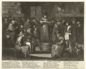 イギリスのクエーカー教徒の漫画、1656 年頃 クエーカー会議 / Fronti Nulla Fides / クエーカー会議 (オブジェクトのタイトル)