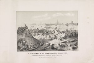 Bommelerwaard の洪水。 1861 年 1 月 (オブジェクトのタイトル) 作： Carel Christiaan Antony Last